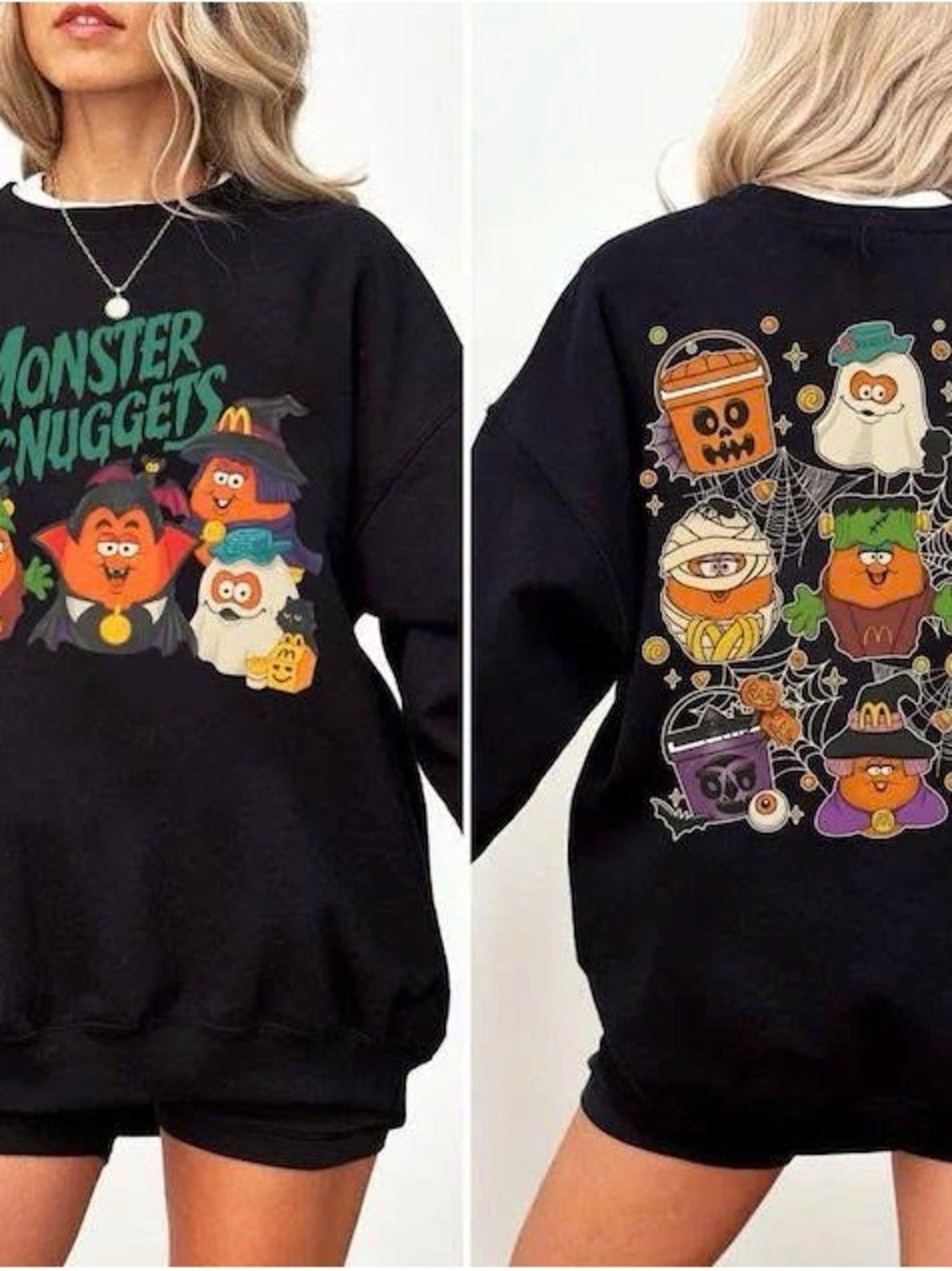 Monster Nuggets Halloween Kids Sweatshirt - Black